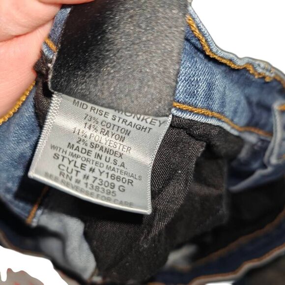 Flying Monkey Dark Wash Distressed Denim Jeans - Picture 7 of 7